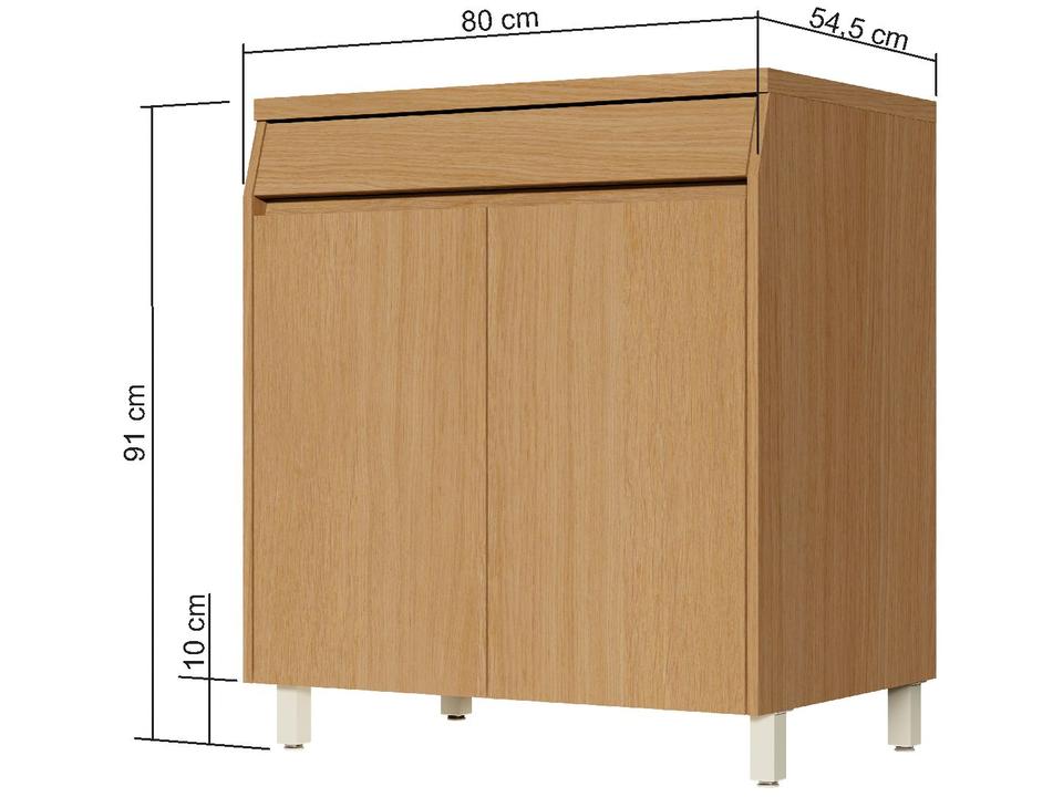 Balcão de Cozinha Nesher 100% MDF 2 Portas 1 Gaveta Simone Mendes - 3