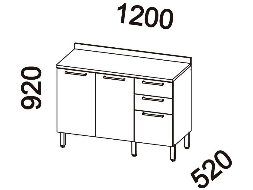 Balcão de Cozinha Telasul 2 Portas 3 Gavetas Sálvia - 8