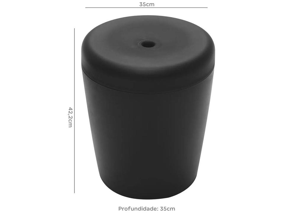 Banco Decorativo Multiuso Cilíndrico Preto Basic Tramontina - 15