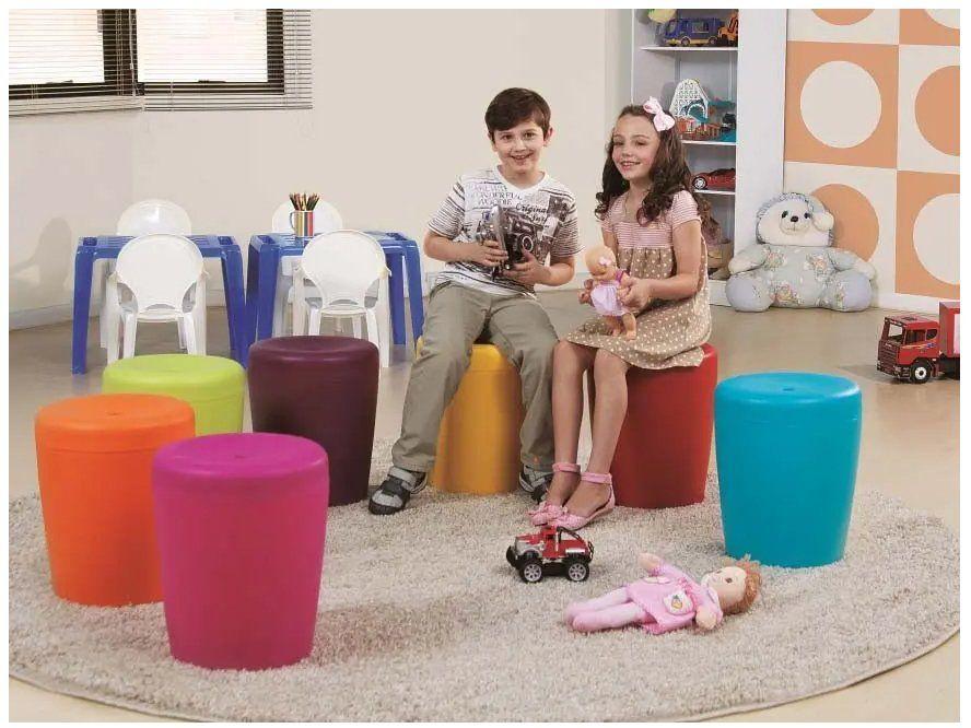 Banco Decorativo Multiuso Cilíndrico Preto Basic Tramontina - 1