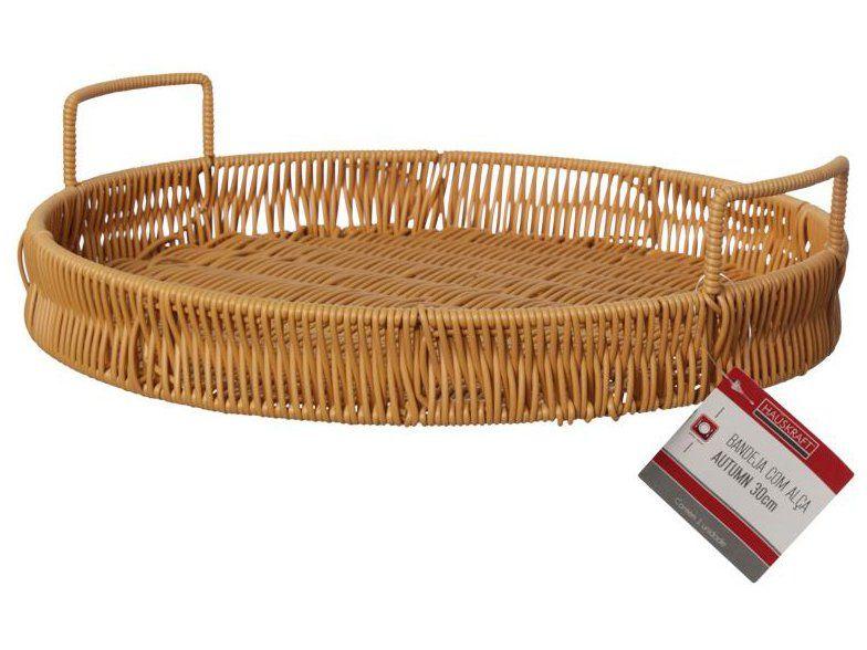 Bandeja para Servir Redonda Hauskraft Rattan Autumn 30x4,5cm - 1