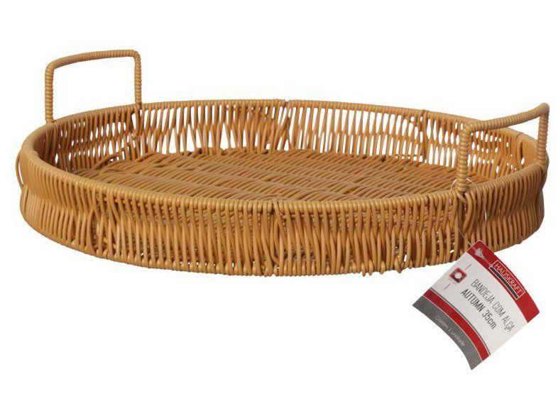 Bandeja para Servir Redonda Hauskraft Rattan Autumn 35x4,5cm - 1