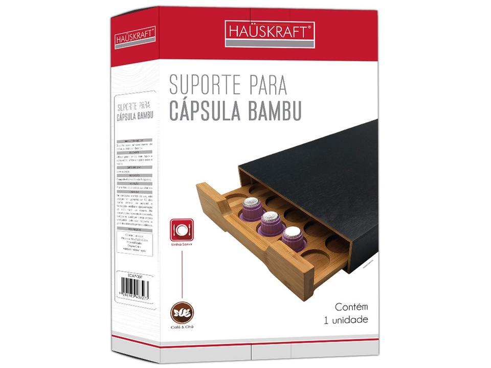 Bandeja Porta-Cápsulas Nespresso de Bambu Haüskraft SCAP-007 40 Cápsulas - 1