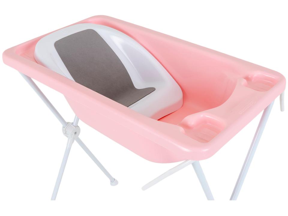 Banheira de Bebê com suporte Dobrável Galzerano Acqua Trio Rosa 20L - 3