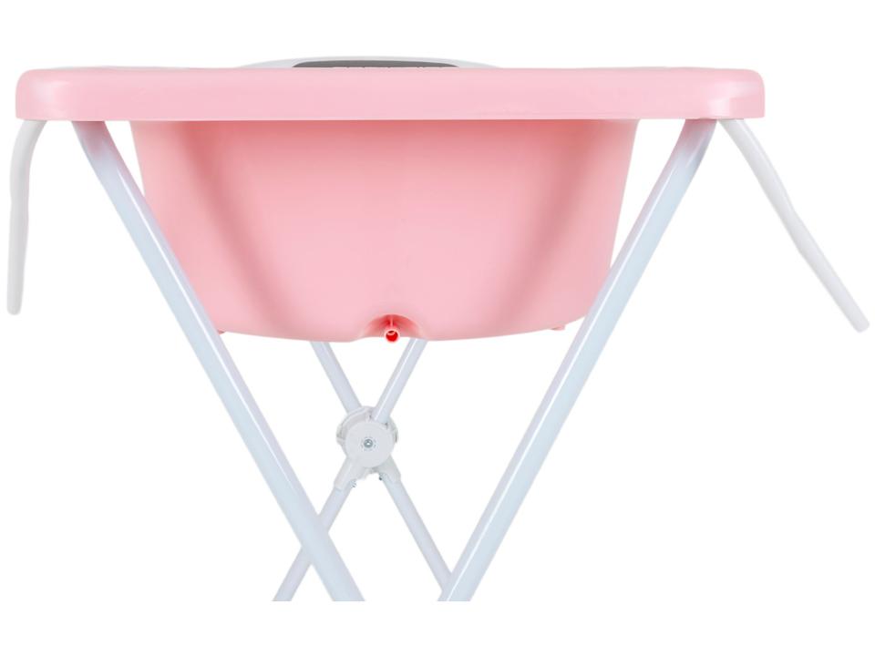 Banheira de Bebê com suporte Dobrável Galzerano Acqua Trio Rosa 20L - 5