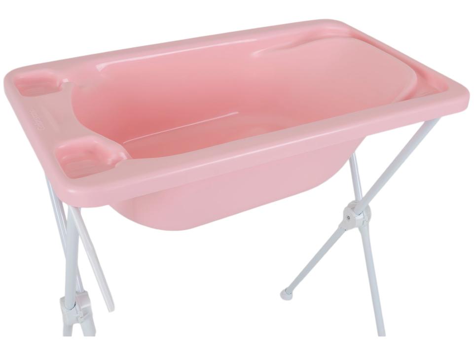 Banheira de Bebê com suporte Dobrável Galzerano Acqua Trio Rosa 20L - 6