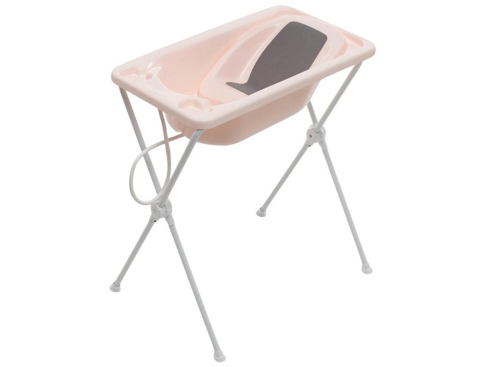 Banheira de Bebê com suporte Dobrável Galzerano Acqua Trio Rosa 20L