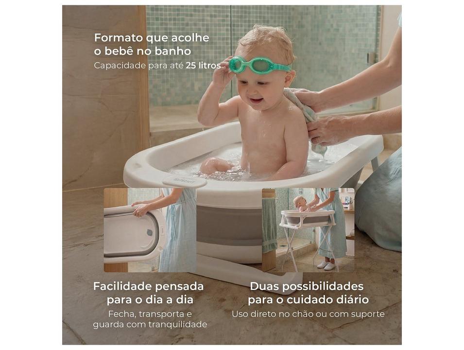Banheira de Bebê com Suporte Dobrável Infanti Acquarella Cinza 25L - 3