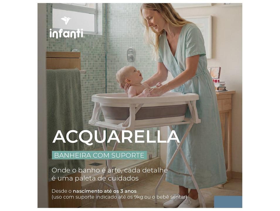 Banheira de Bebê com Suporte Dobrável Infanti Acquarella Cinza 25L - 1