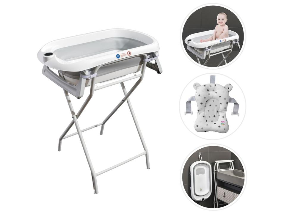 Banheira de Bebê com Suporte Dobrável Maxi Baby Wish Branca 40L - 5
