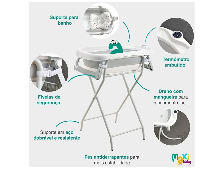 Banheira de Bebê com Suporte Dobrável Maxi Baby Wish Branca 40L - 2