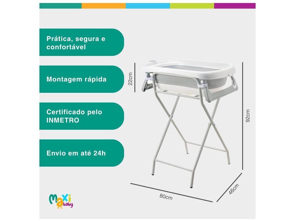 Banheira de Bebê com Suporte Dobrável Maxi Baby Wish Branca 40L - 1