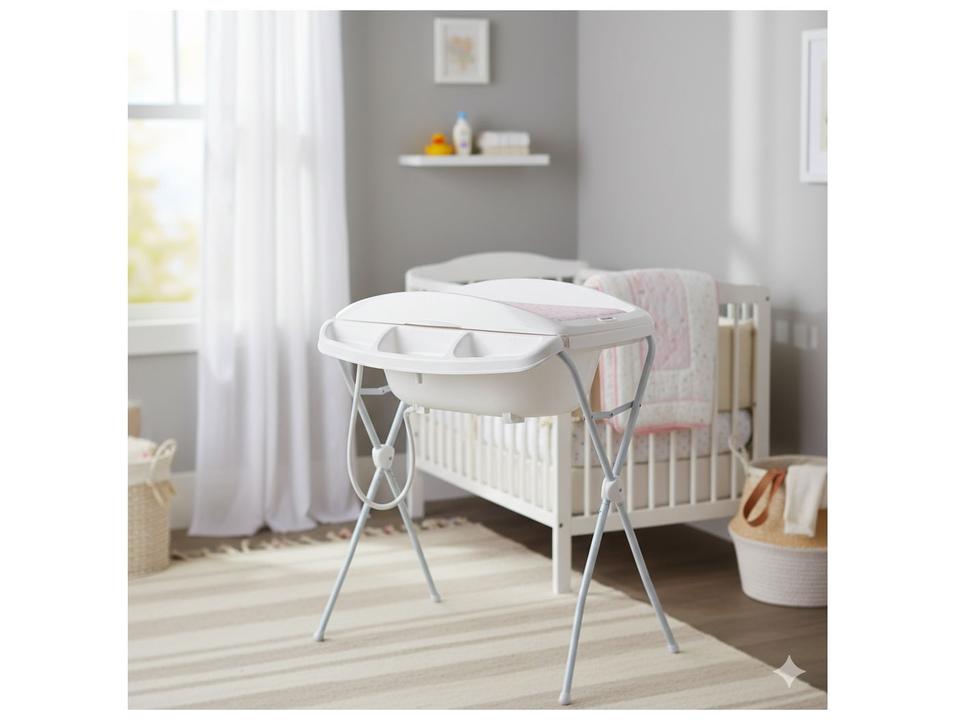 Banheira de Bebê com Suporte e Trocador Whoop Angra Rosa 21kg - 1
