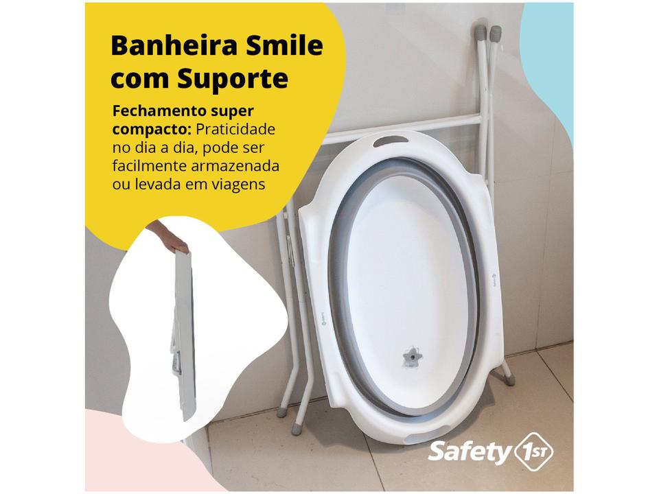 Banheira de Bebê com Suporte Safety 1st Smile Grey 35L - 15