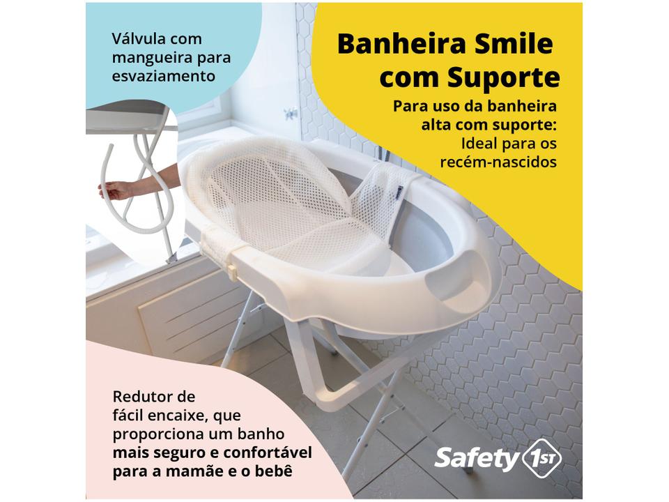 Banheira de Bebê com Suporte Safety 1st Smile Rosa 35L - 14