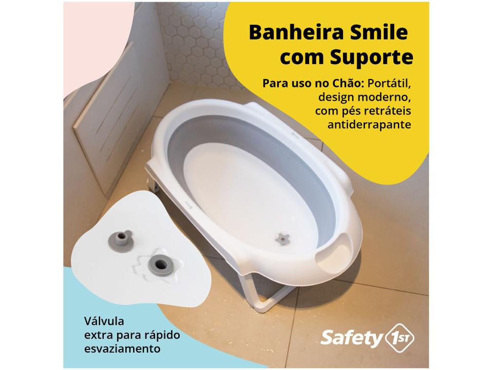Banheira de Bebê com Suporte Safety 1st Smile Grey 35L - 13