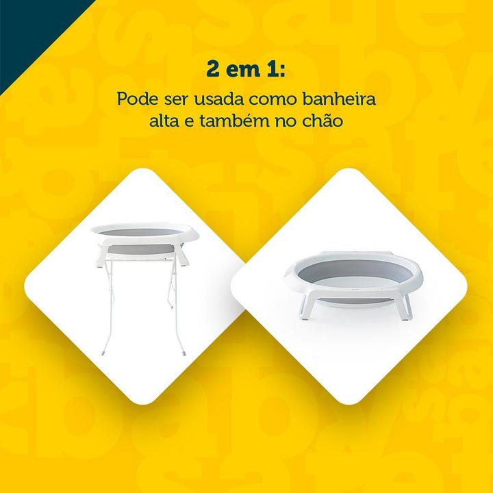 Banheira de Bebê com Suporte Safety 1st Smile Grey 35L - 2