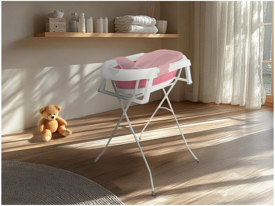 Banheira de Bebê com Suporte Safety 1st Smile Rosa 35L - 1