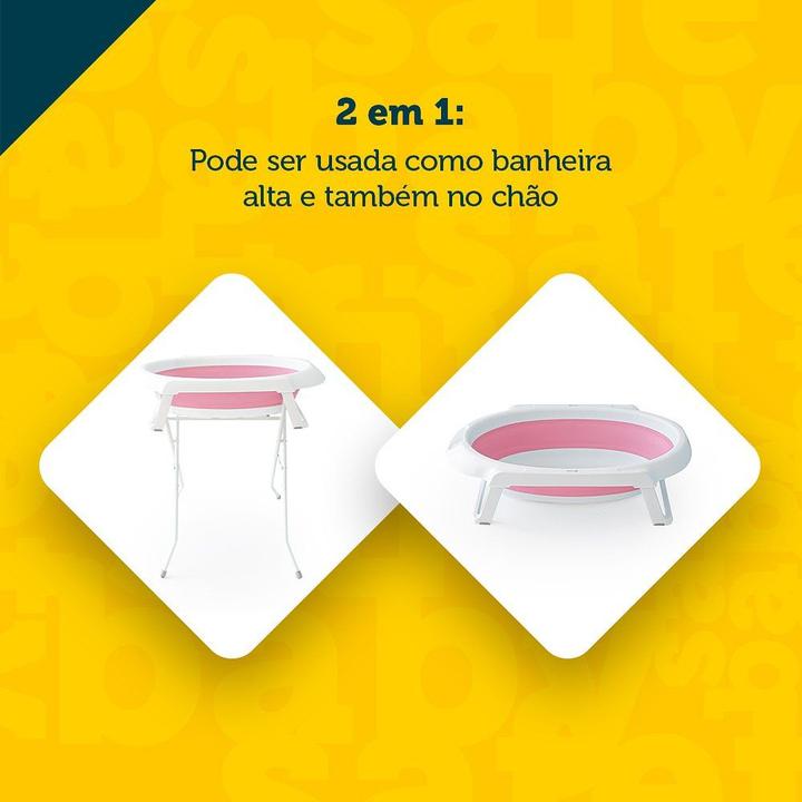 Banheira de Bebê com Suporte Safety 1st Smile Rosa 35L - 3