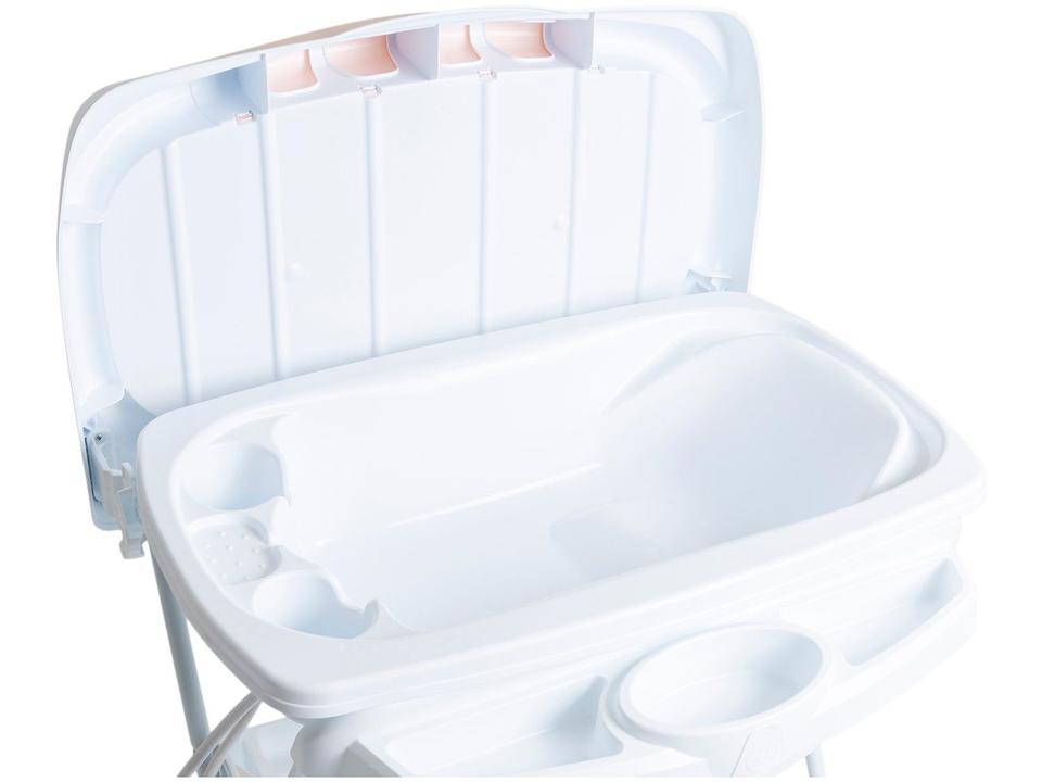 Banheira de Bebê com Trocador Galzerano Premium Branco e Rosa - 4