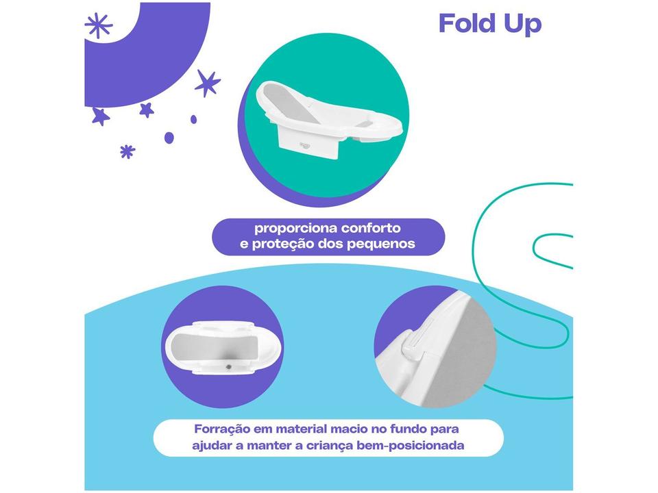 Banheira de Bebê Cosco Kids Fold Up Branco e Cinza 3L - 3