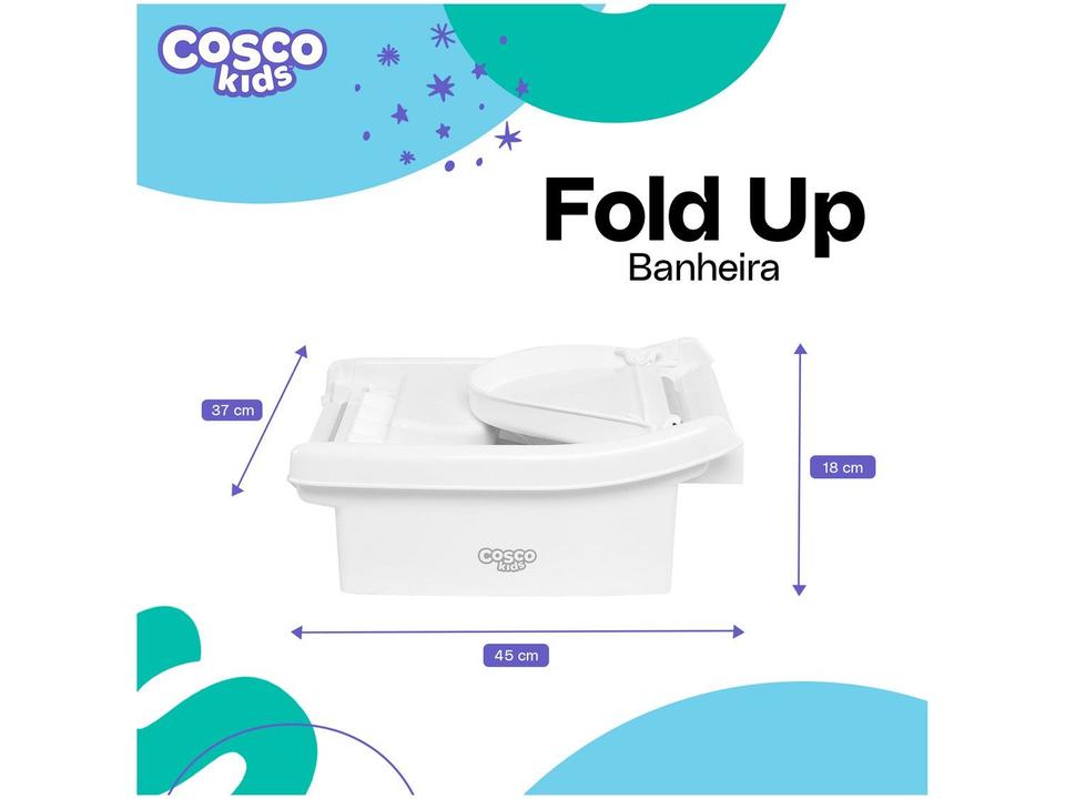 Banheira de Bebê Cosco Kids Fold Up Branco e Cinza 3L - 5