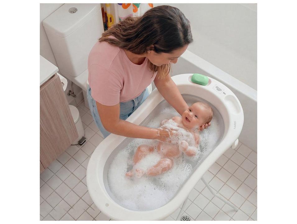 Banheira de Bebê Dobrável Cosco Kids Drippy Branca 35L - 5
