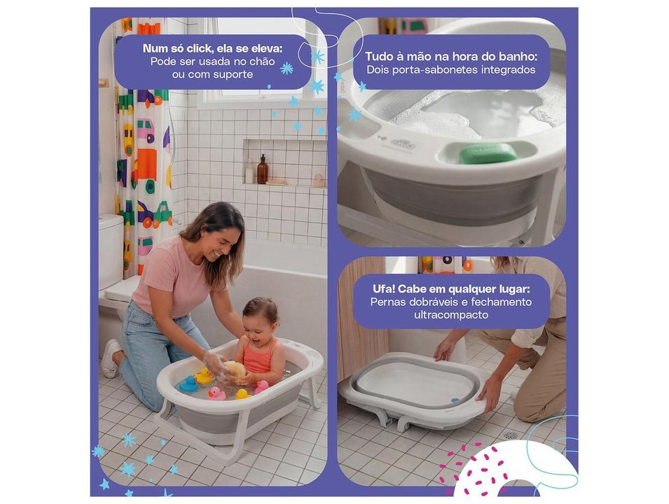 Banheira de Bebê Dobrável Cosco Kids Drippy Branca 35L - 2