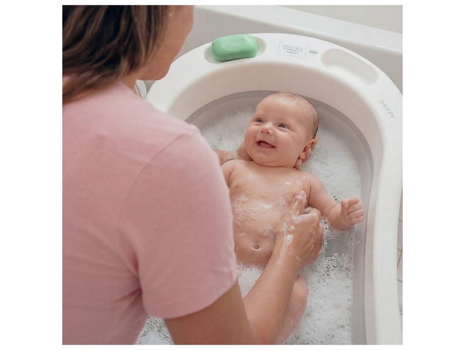 Banheira de Bebê Dobrável Cosco Kids Drippy Branca 35L - 6