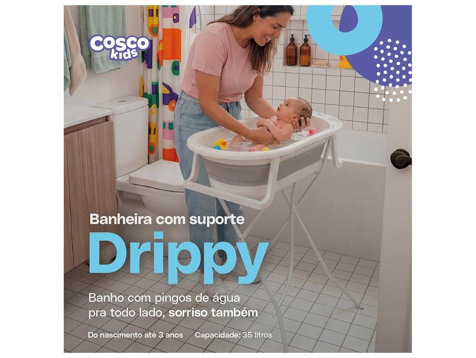 Banheira de Bebê Dobrável Cosco Kids Drippy Branca 35L - 1