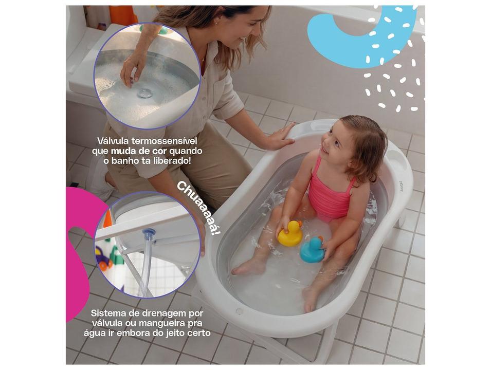 Banheira de Bebê Dobrável Cosco Kids Drippy Cinza 35L - 3