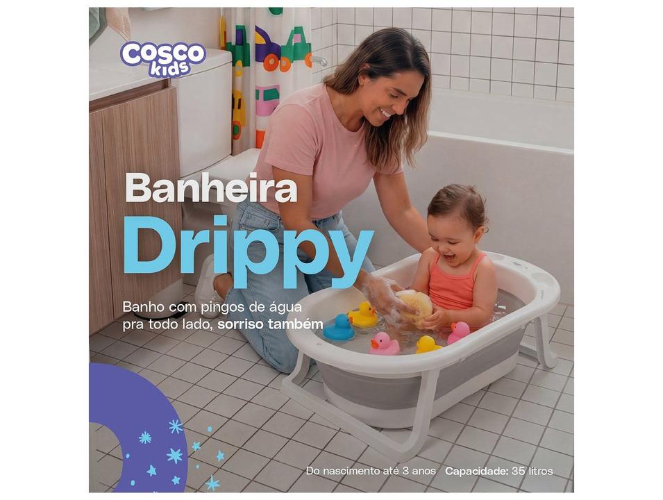 Banheira de Bebê Dobrável Cosco Kids Drippy Cinza 35L - 1