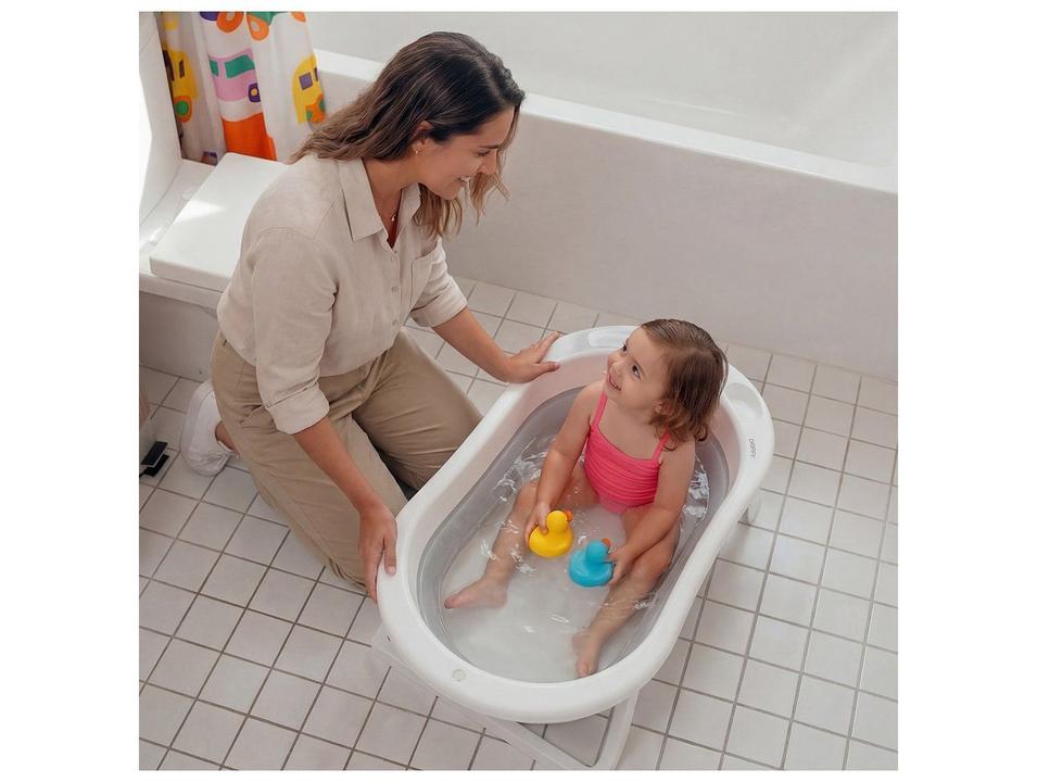 Banheira de Bebê Dobrável Cosco Kids Drippy Cinza 35L - 7