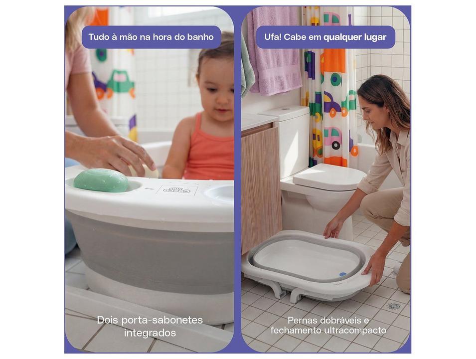 Banheira de Bebê Dobrável Cosco Kids Drippy Cinza 35L - 2