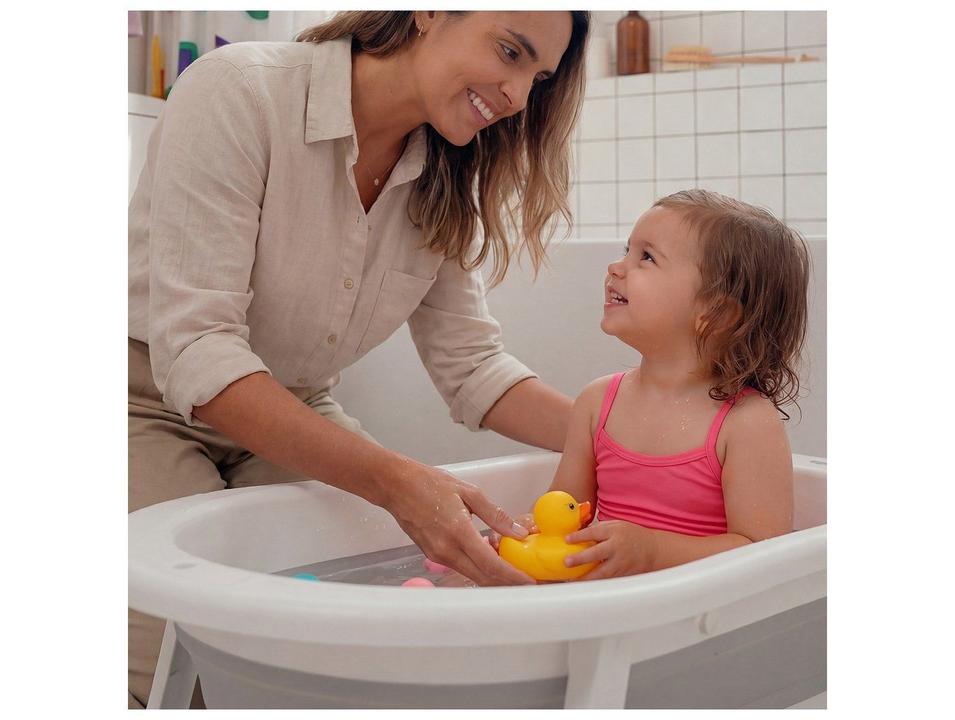 Banheira de Bebê Dobrável Cosco Kids Drippy Cinza 35L - 6
