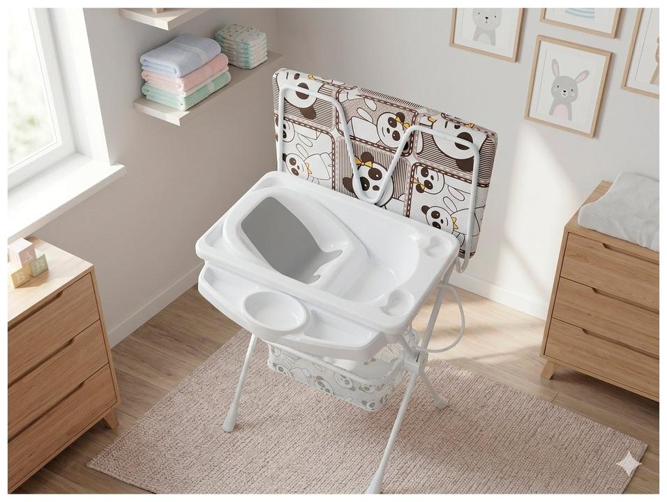 Banheira de Bebê Dobrável Galzerano Classic Branco e Cinza - 2