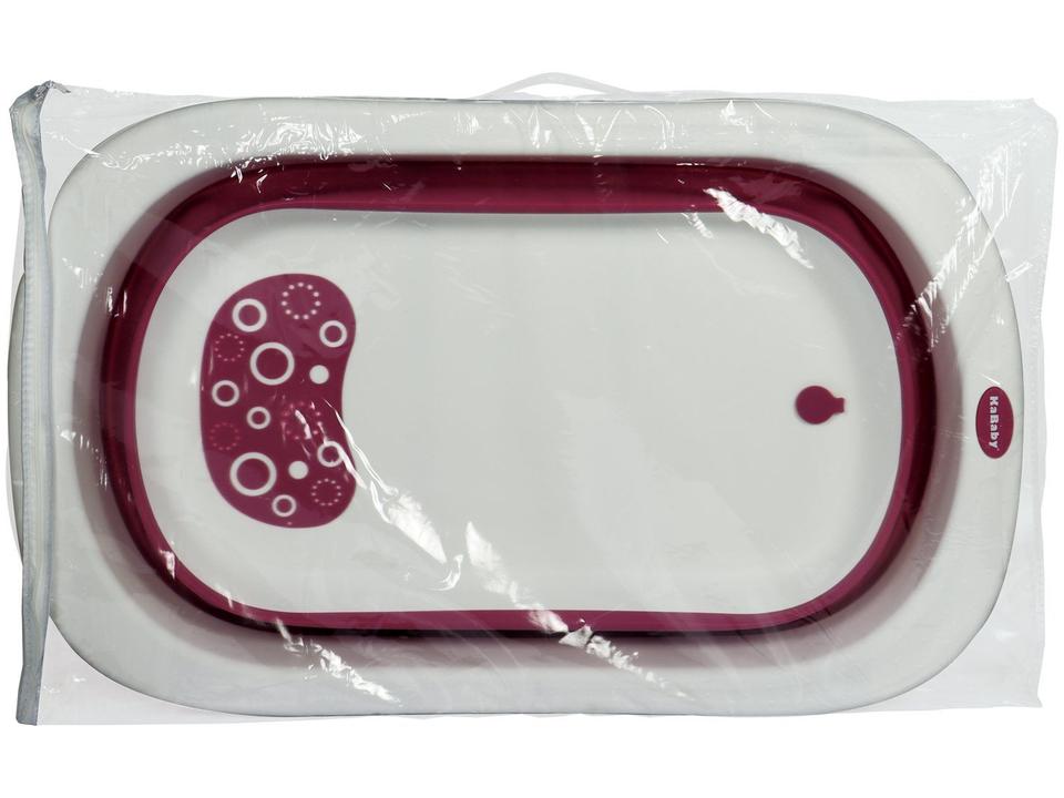 Banheira de Bebê Dobrável KaBaby Infantil Rosa - 5