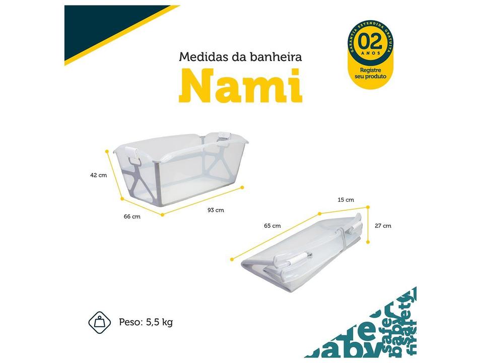 Banheira de Bebê Dobrável Safety 1st Nami Acqua Green 35L - 4