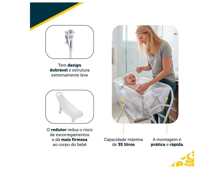 Banheira de Bebê Dobrável Safety 1st Nami Acqua White Branca 35L - 3