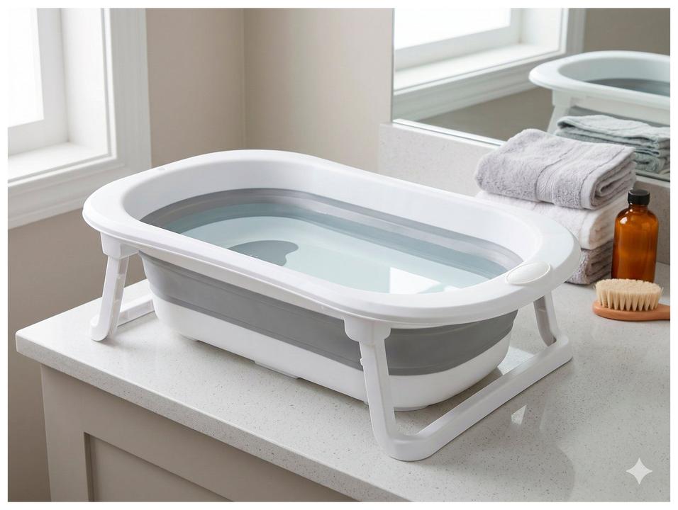 Banheira de Bebê Galzerano Koa Cinza e Branco 20L - 2