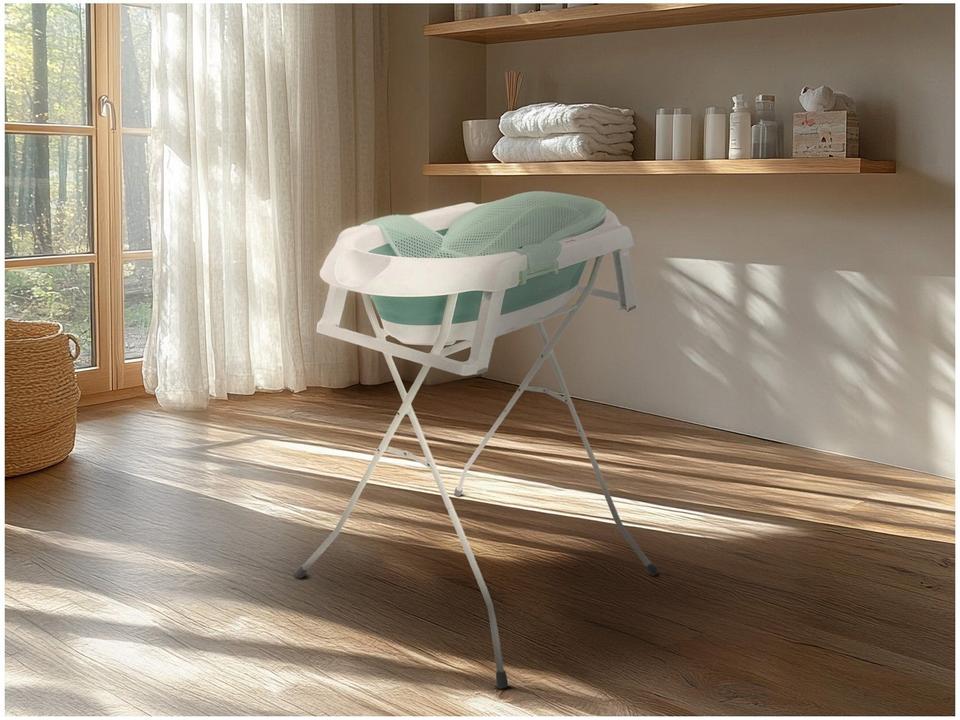 Banheira para Bebê Smile Aqua Green com Suporte Safety - 1