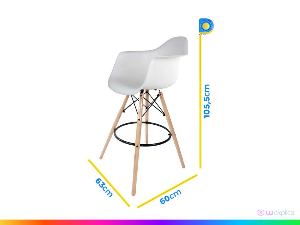 Banqueta Alta com Encosto Branca Empório Tiffany - 7