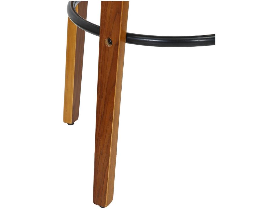 Banqueta Média de Madeira Giratória Preta Otello DSG-004 - 5