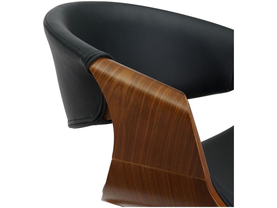 Banqueta Média de Madeira Giratória Preta Otello DSG-004 - 4