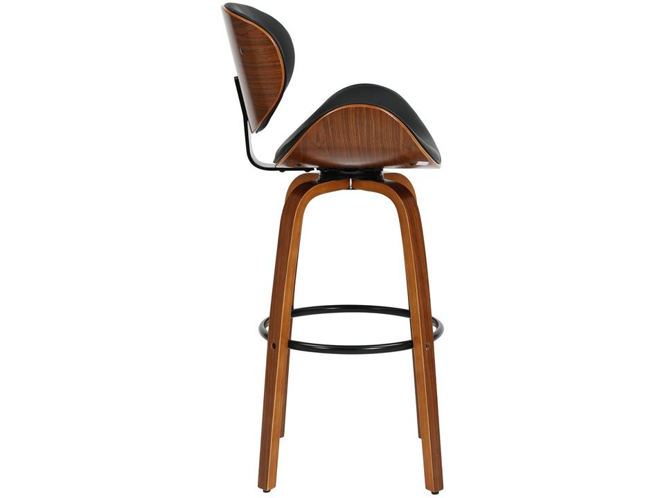 Banqueta Média de Madeira Giratória Preta Otello DSG-005 - 2