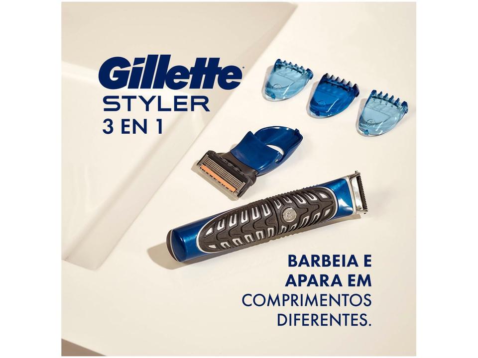 Barbeador Elétrico Gillette Styler Seco e Molhado - 3 em 1 - 3