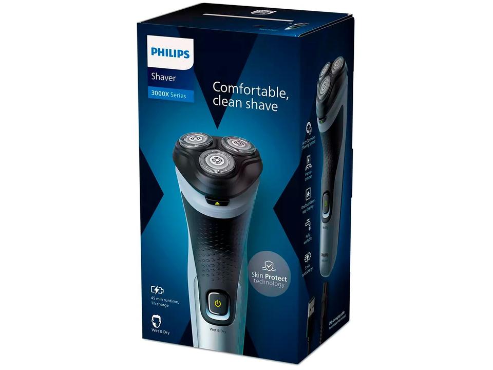 Barbeador Elétrico Philips Series 3000 X3063/00 Seco e Molhado 1 Velocidade - 5