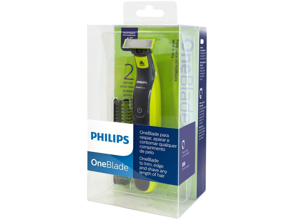 Barbeador Philips OneBlade QP2521/10 - Seco e Molhado 2 Pentes - 10