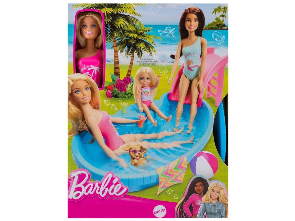 Barbie Piscina Glam com Boneca Maiô Rosa - 6