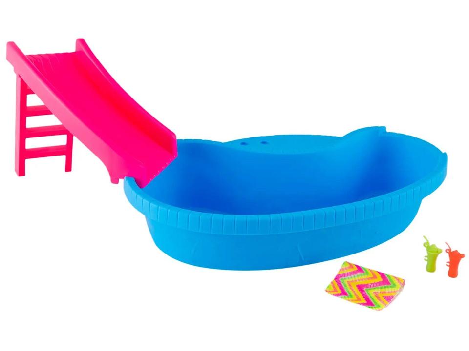 Barbie Piscina Glam com Boneca Maiô Rosa - 5